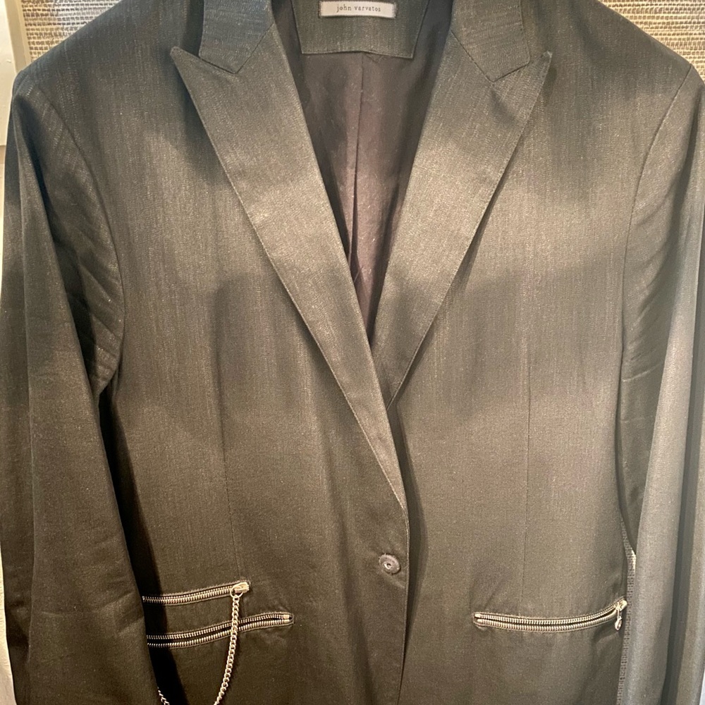 John Varvatos Collection, waxed cotton rocket blazer